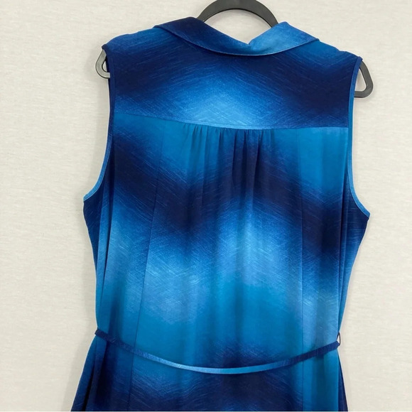 Cocomo Navy Soft Stretch V Neck Sleeveless Collar Belted Casual Dress size 2X - Picture 5 of 9